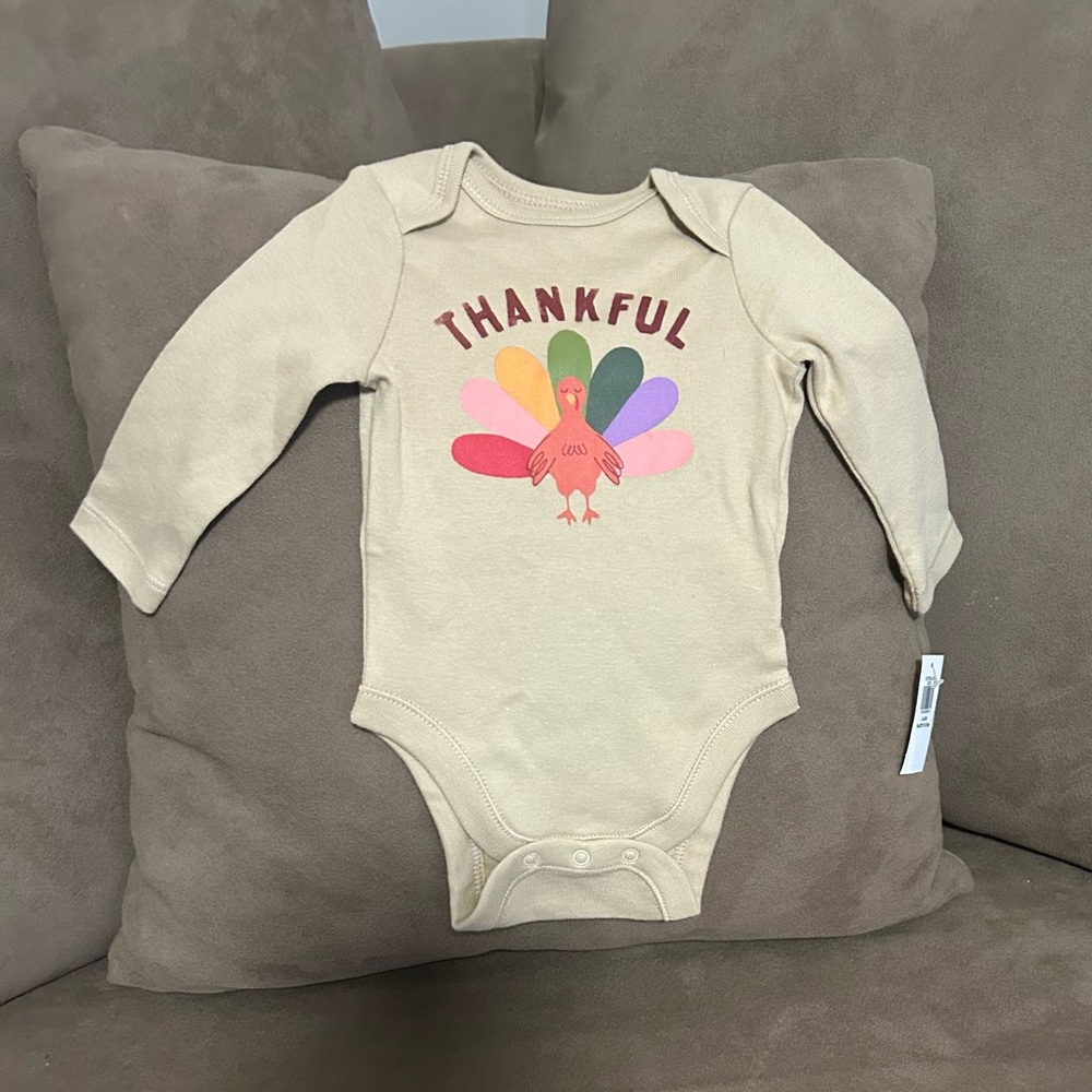 OLD NAVY “Thankful” Turkey Kids One Piece. 0-3 months. New With Tag.